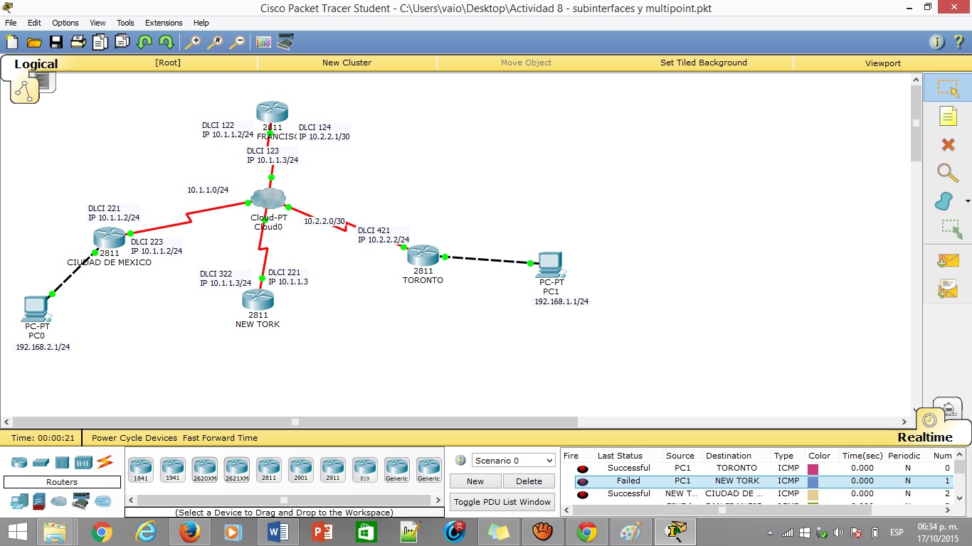 REDES WAN: Actividad 7 Configuración Frame-Relay Punto a Punto y Multipoint