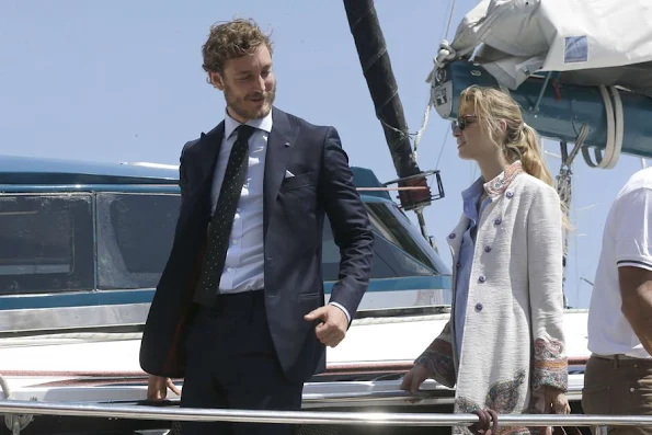 Pierre Casiraghi and his wife Beatrice Borromeo met with South African and Swiss explorer and adventurer Mike Horn 