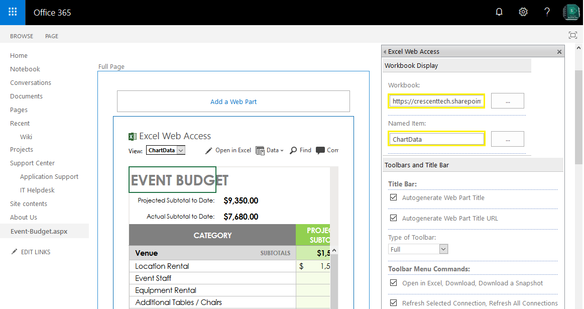 How to Display Charts in SharePoint using Excel  Access  Part