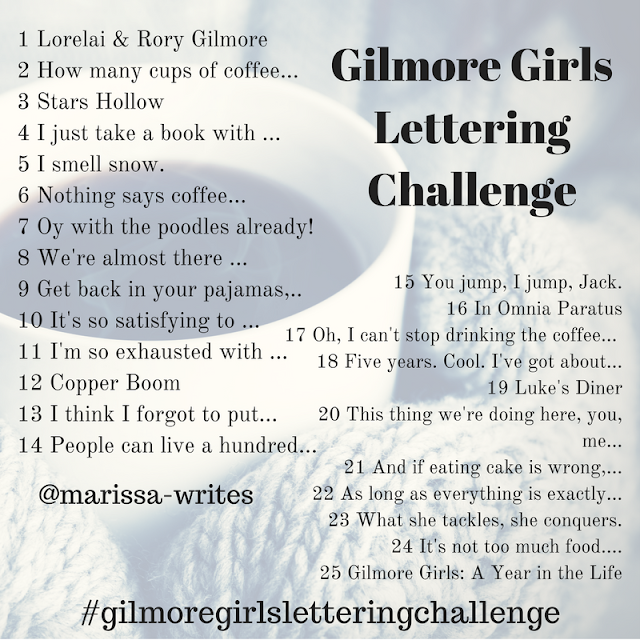 Gilmore Girls Lettering Challenge on Reading List with Marissa Writes