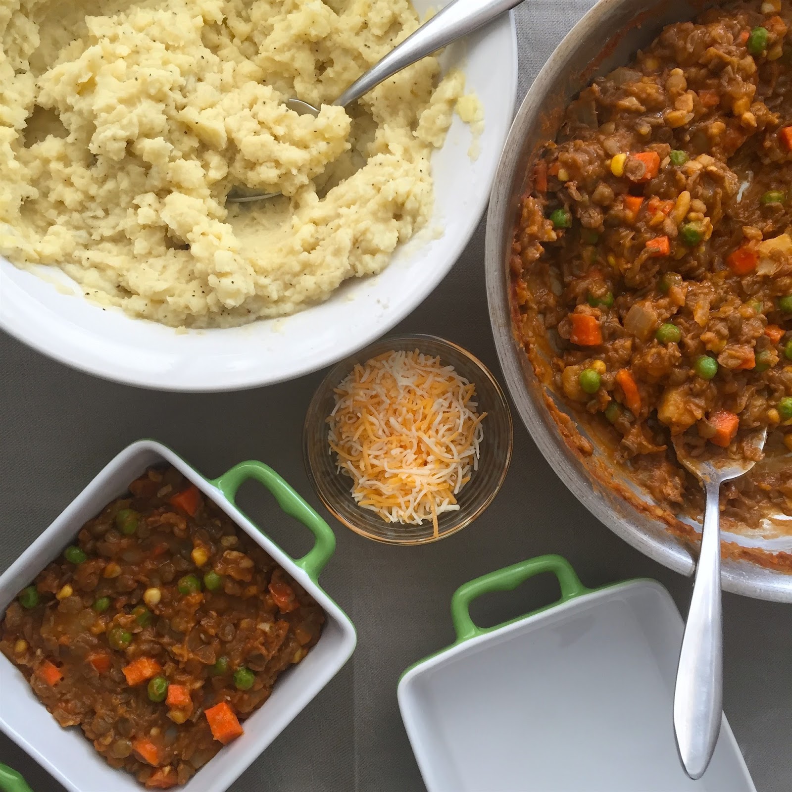 Lentil Shepherd’s Pie Kimchi and Beans
