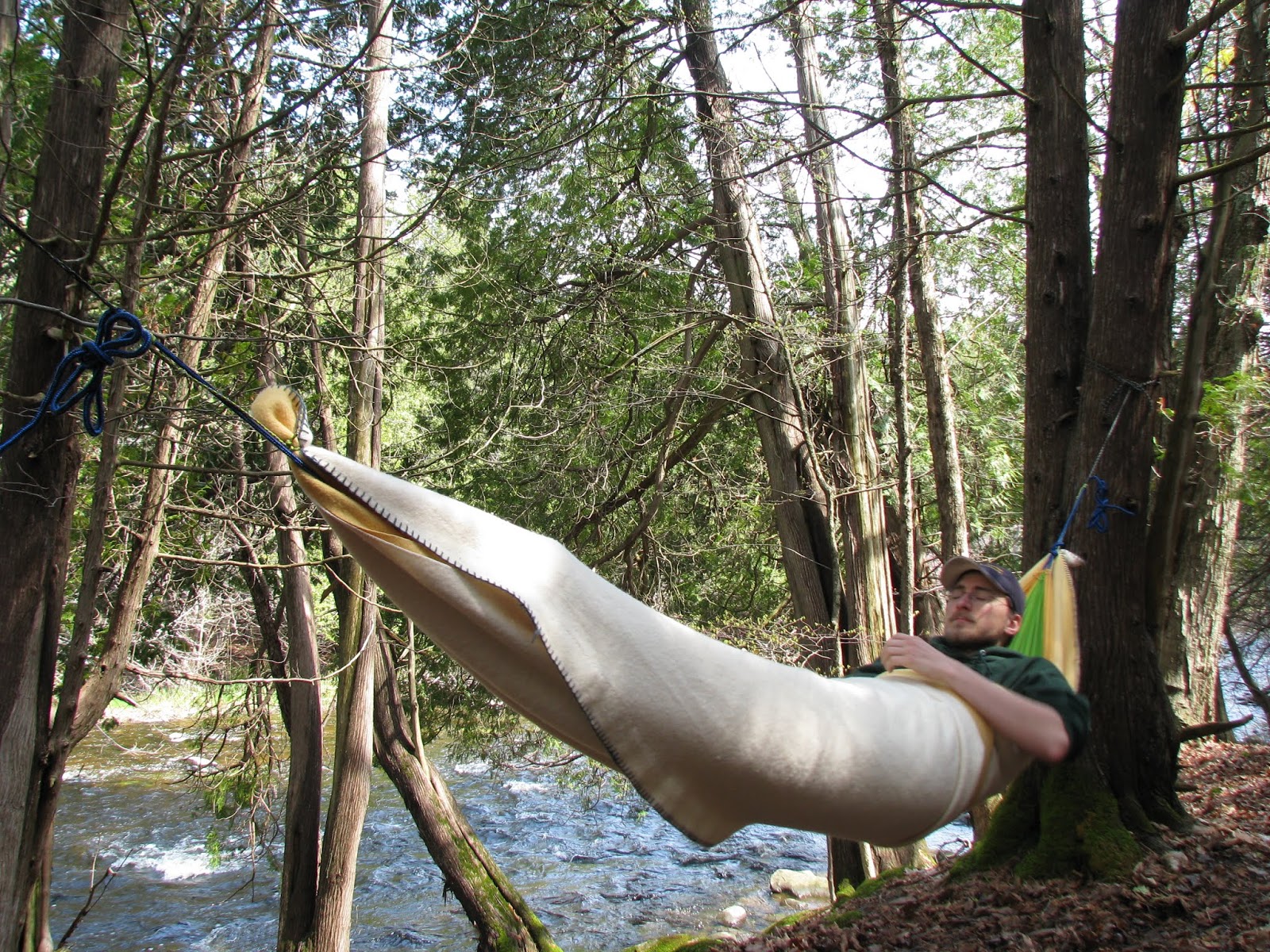 Part Time Tramp How to use wool blankets with a hammock.
