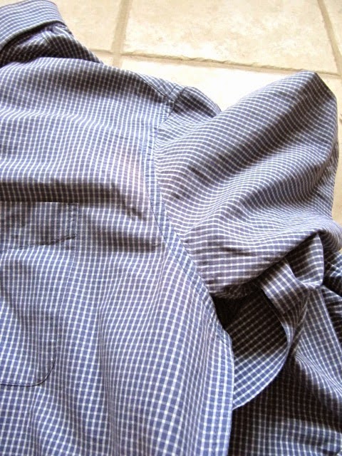 recycled men's shirt apron