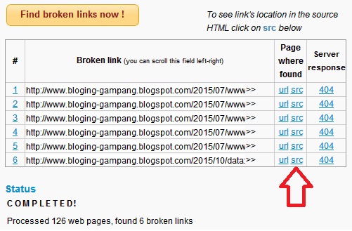 Mengatasi Error Page not Found dengan Broken Link Checker