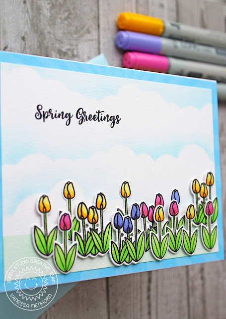 Sunny Studio Stamps: Spring Greetings Easter Wishes Spring Themed Card by Vanessa Menhorn