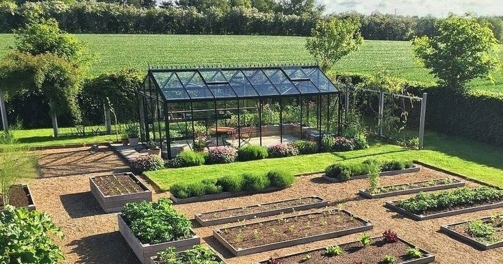 Greenhouse and Raised Garden Beds | Content in a Cottage