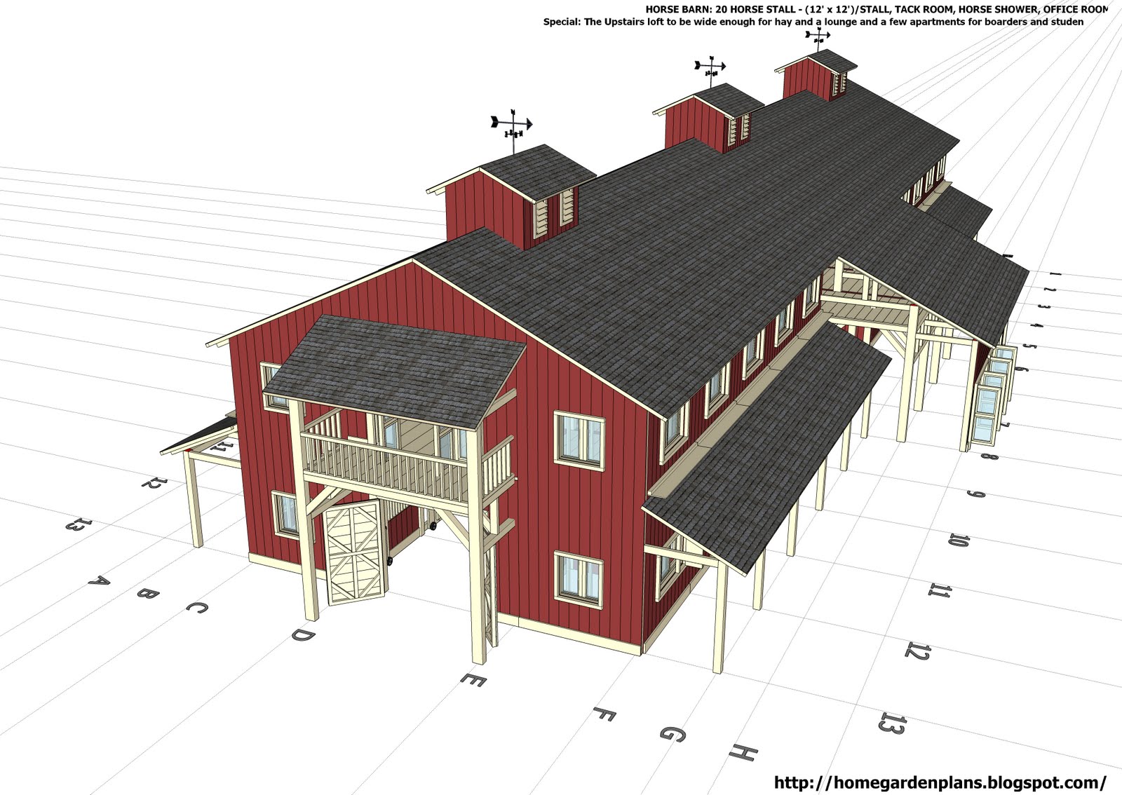  Stall Horse Barn Plans - Large Horse Barn Plans - How To Build A Horse