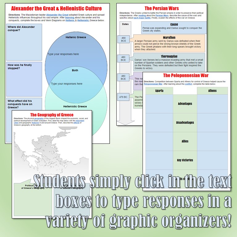 Students of History Ancient Greece Digital Interactive Notebook