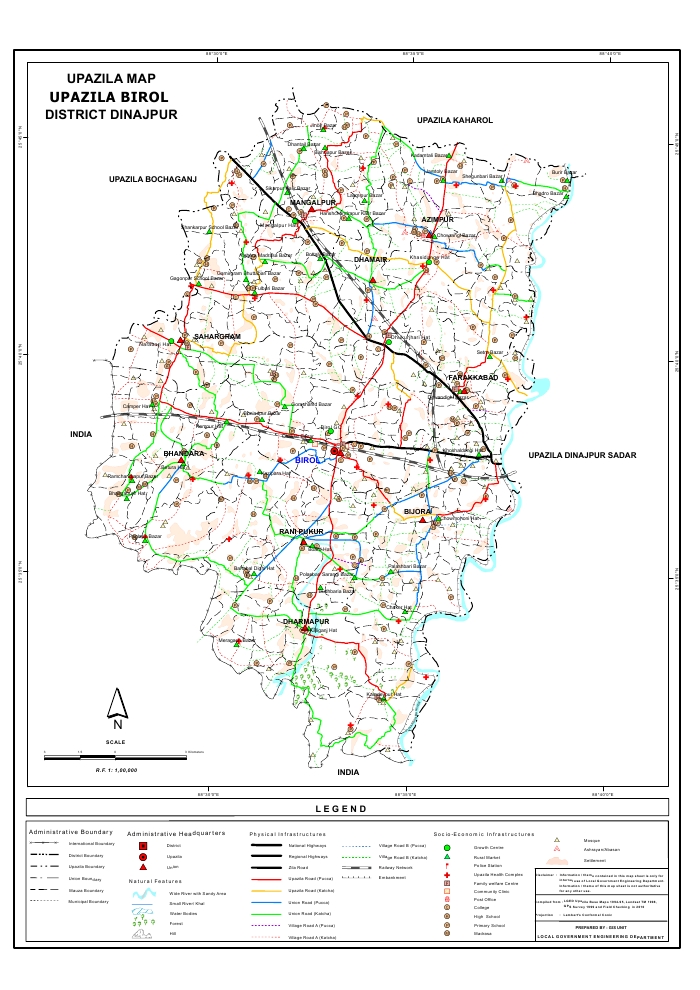 Birol Upazila Map Dinajpur District Bangladesh