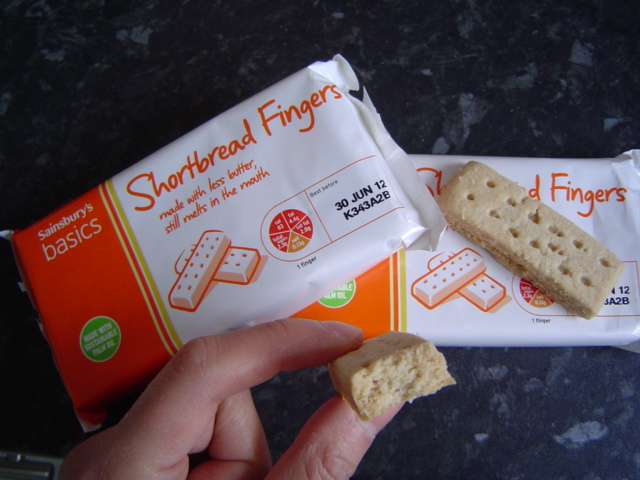 shortbread fingers from Sainsburys supermarket