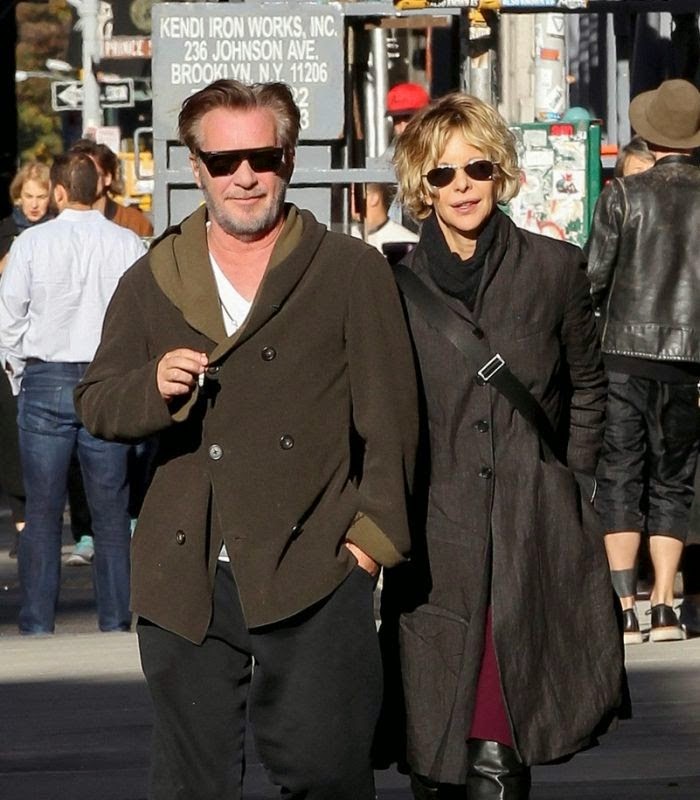 Meg Ryan and boyfriend, John Mellencamp walk down at the Manhattan