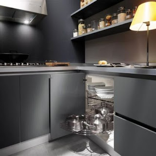 modern dark grey Kitchen cabinets