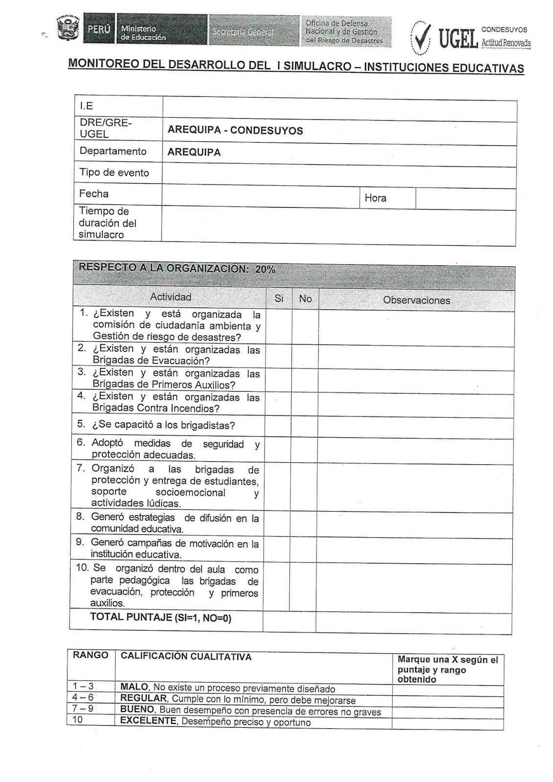 Formato De Evaluacion De Simulacros Escolares 2024 vrogue.co