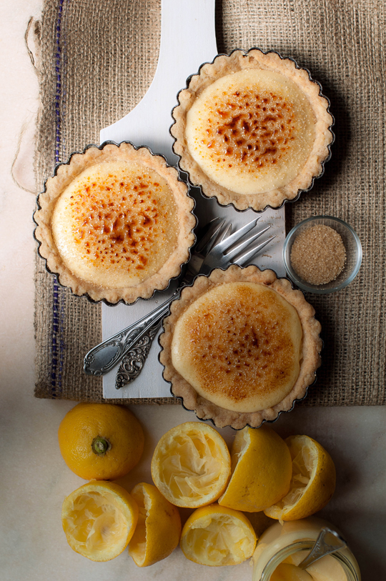 Lemon crème brulée tartlets