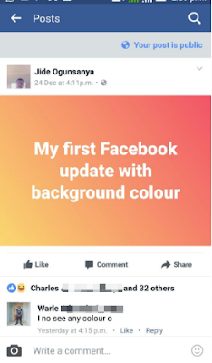 add colored background to facebook post