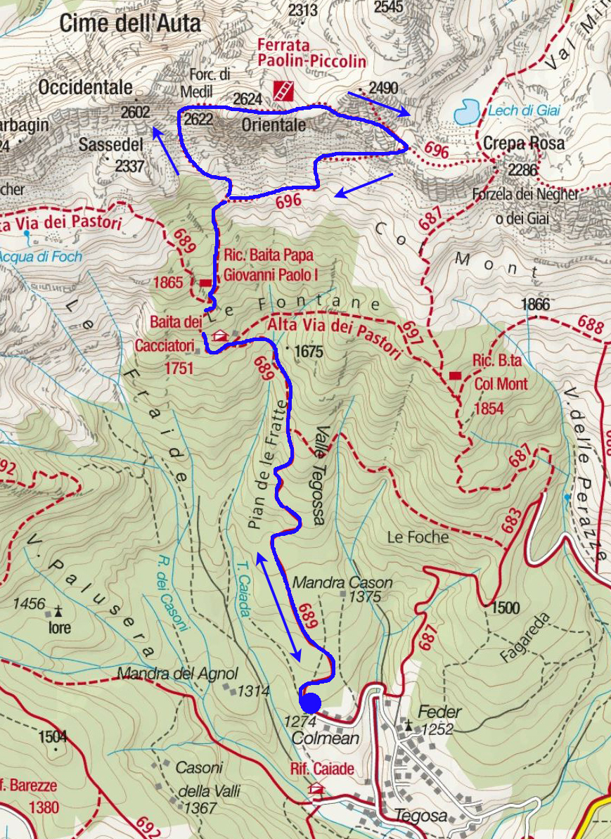Escursionismo A 360 Cima Dell Auta Ferrata Paolin Piccolin Eea