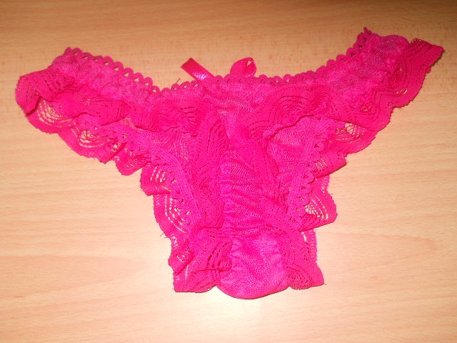 Fashion Care 2u U300 2 Sexy Pink Sheer Ruffle Lace Trim T Back Womens