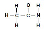Fig. 1 : Connect the atoms of acetamide with single bonds.