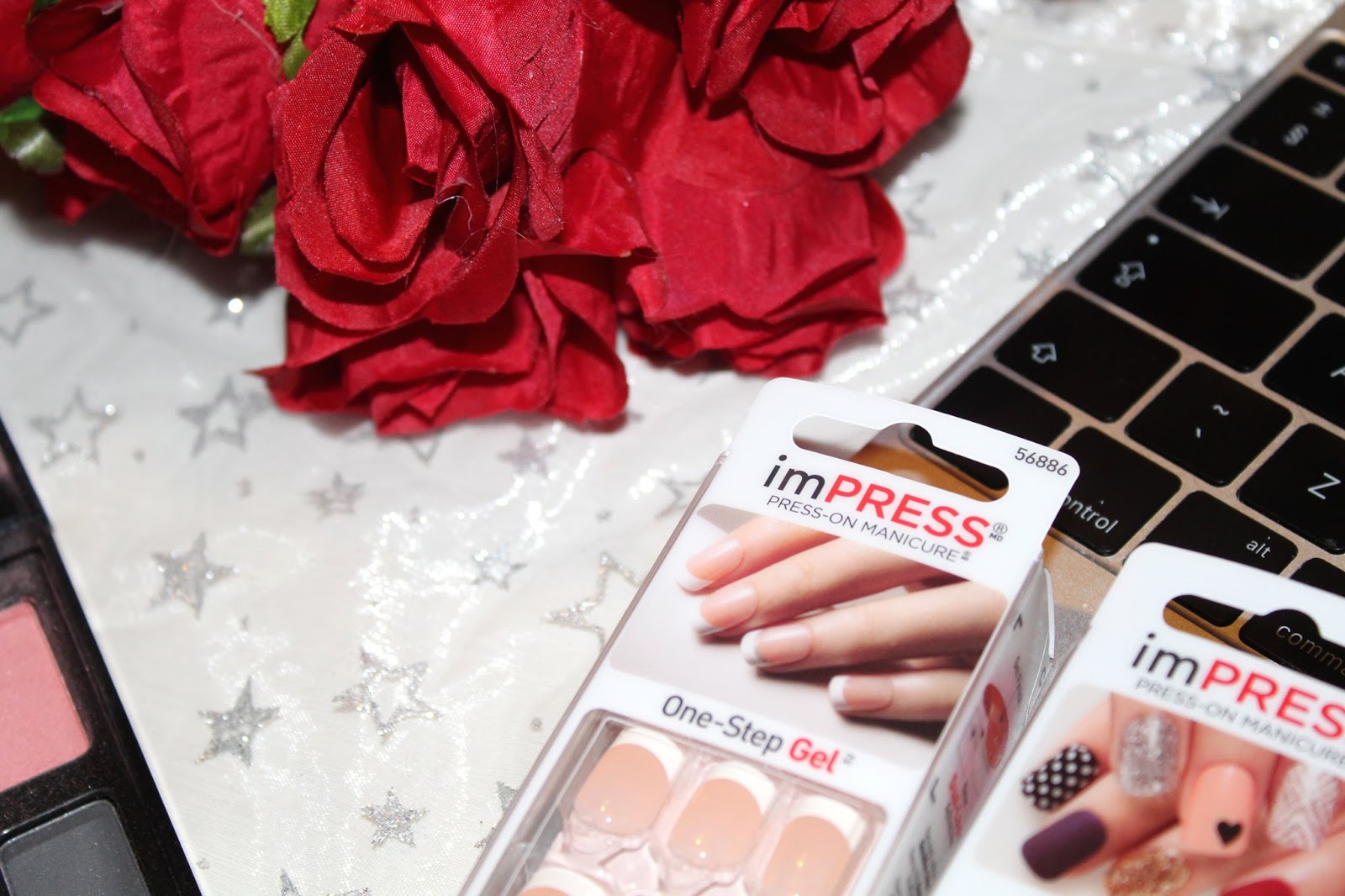 Impress Press on nails in the boxes 
