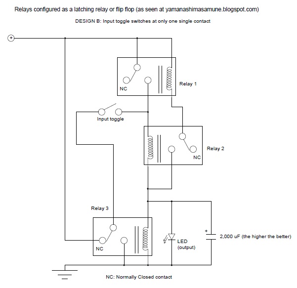 Relay Flip Flop Circuit Diagram