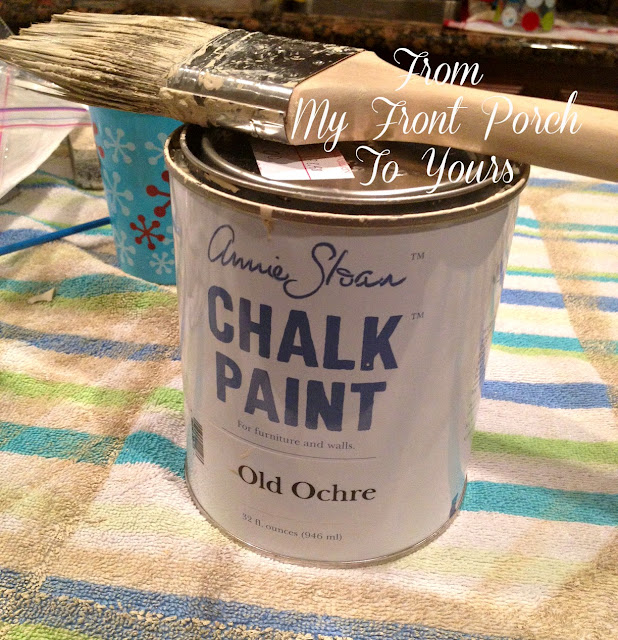 Old Ochre Annie Sloan Chalk Painted Kitchen Cabinets- From My Front PorchTo Yours