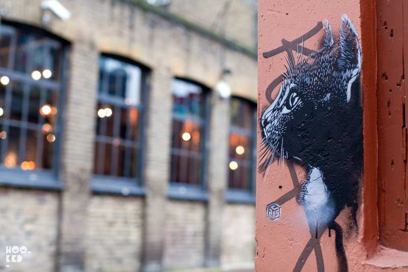 French Street Artist C215 's Clowder of Cats stencil works in London
