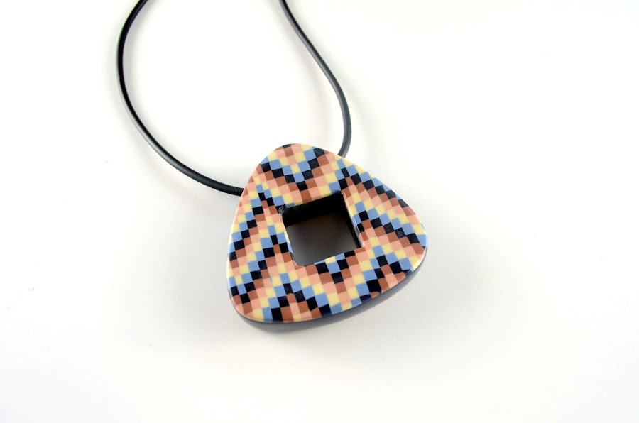 colgantes geométricos huecos arcilla polimérica