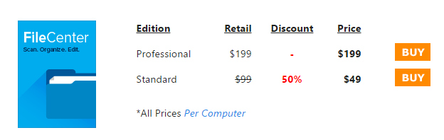 FileCenter Plans & Pricing