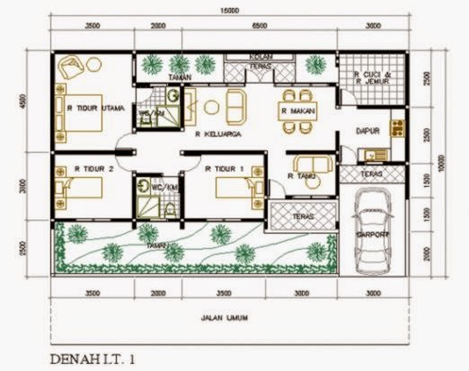  Gambar  Rumah  Minimalis  1  Lantai  Dan Denahnya Design 