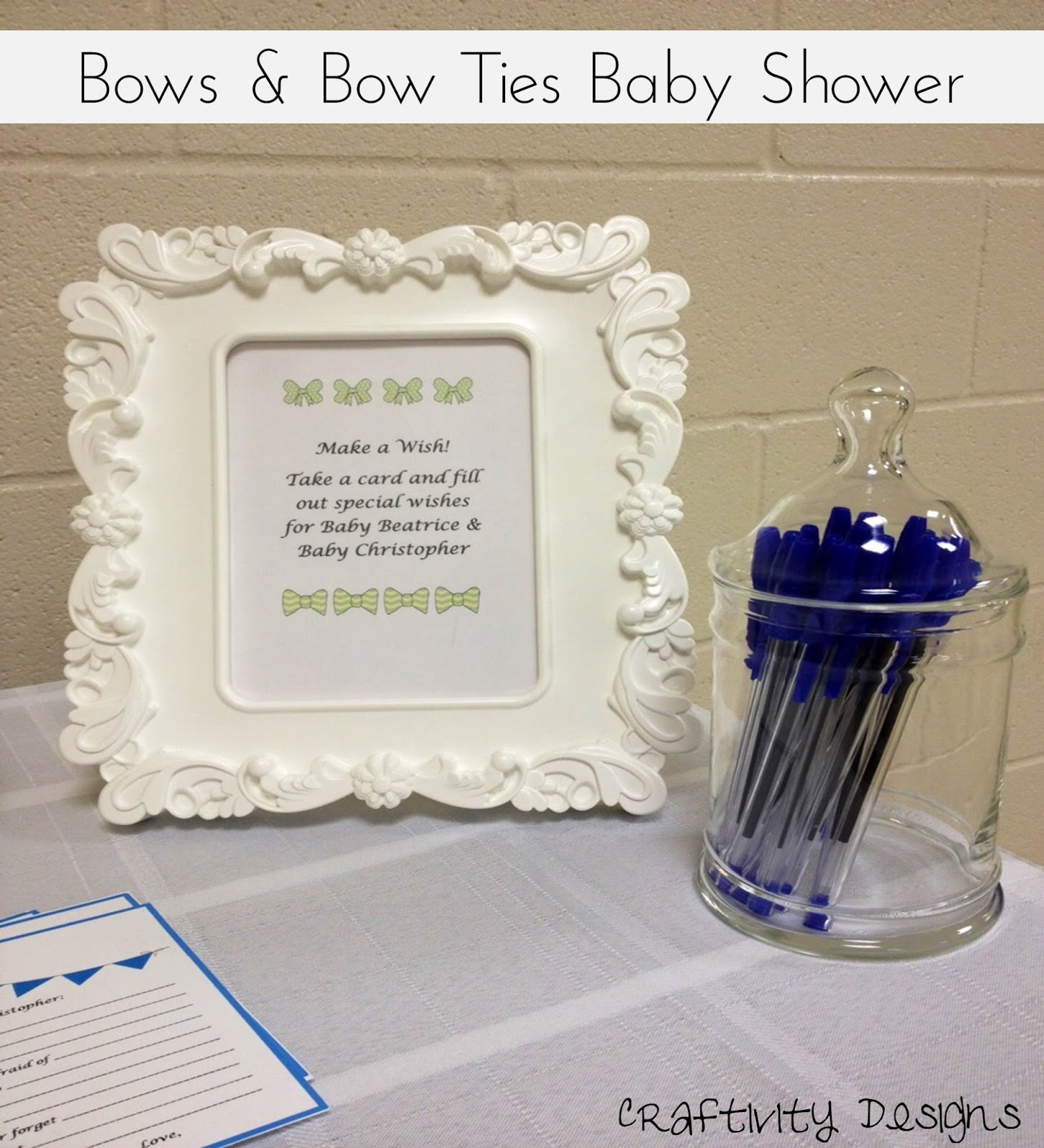 bow tie baby shower decorations