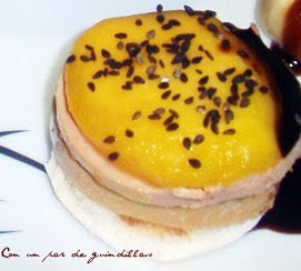 Canapé de foie gras y mango