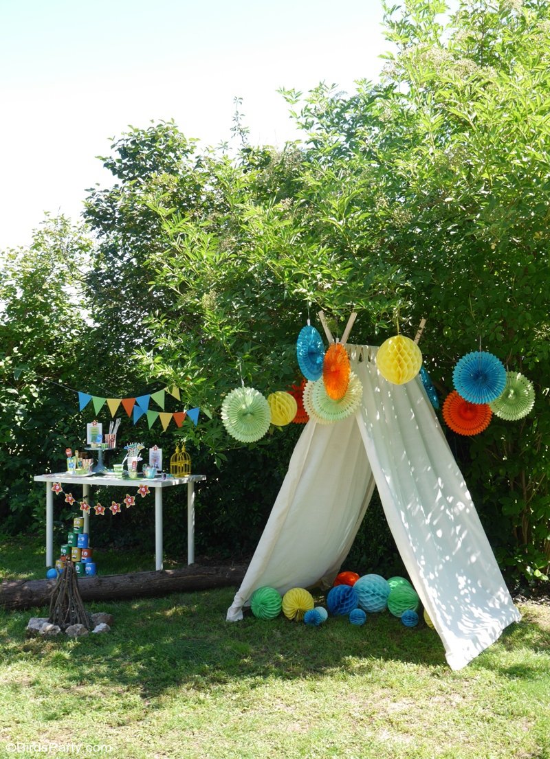 A Summer Backyard Camping Party With Free Printables Party Ideas