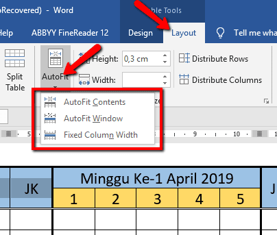 Cara Mengganti Lebar Kolom Pada Tabel Microsoft Word