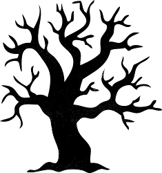halloween silhouette tree silhouettes bat ghost stencil clipart drawing warehouse transparent stencils echo town mini bianco per sisters sisterswarehouse clip