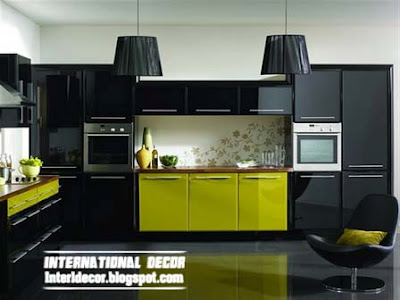 Modern black green kitchen designs ideas furniture 2015