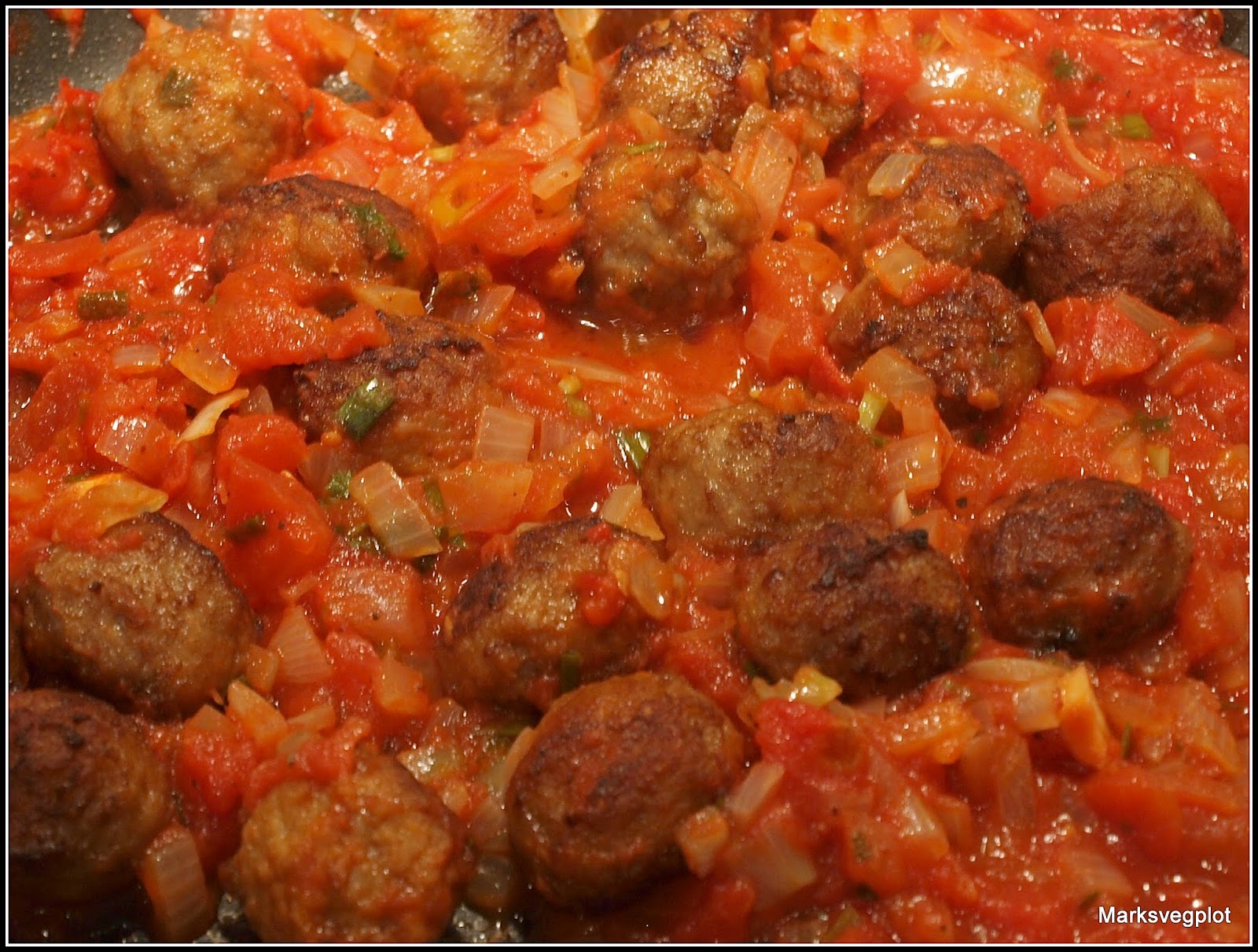 Mark's Veg Plot Marinara meatballs and Camargue rice