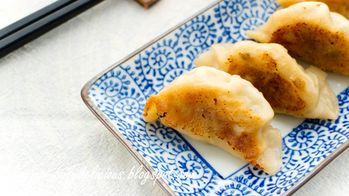 dailydelicious Gyoza with homemade gyoza wrappers