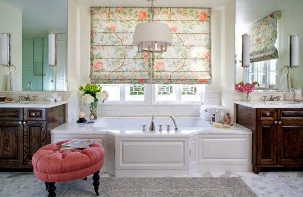 Wallpapers and fabrics with floral patterns as decoration in the interior design