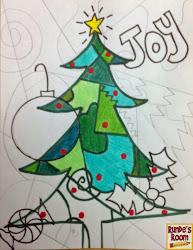 christmas line themed drawing simple holiday trees tree feature runde paper shapes words sharpie computer started