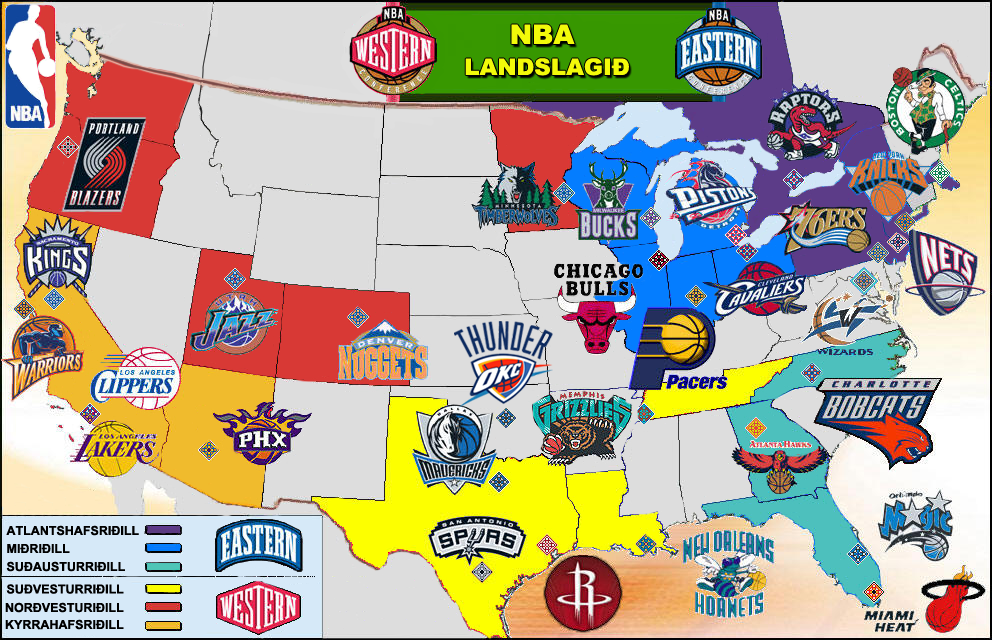 NBA Team Logos Map