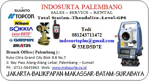 Hadir di Palembang Toko Alat Survey Total Station, Theododlite, Automatic Level & GPS