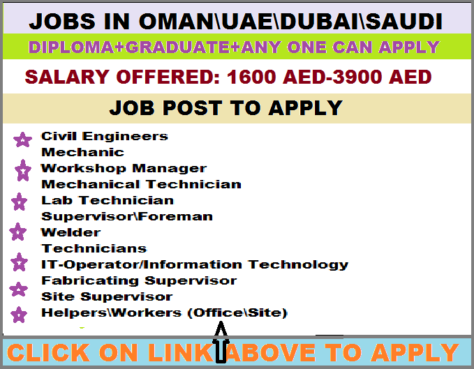 JOB OPENINGS IN GULF FOR CIVIL\TECHNICIAN\WELDERS\HELPERS\STAFF APPLY