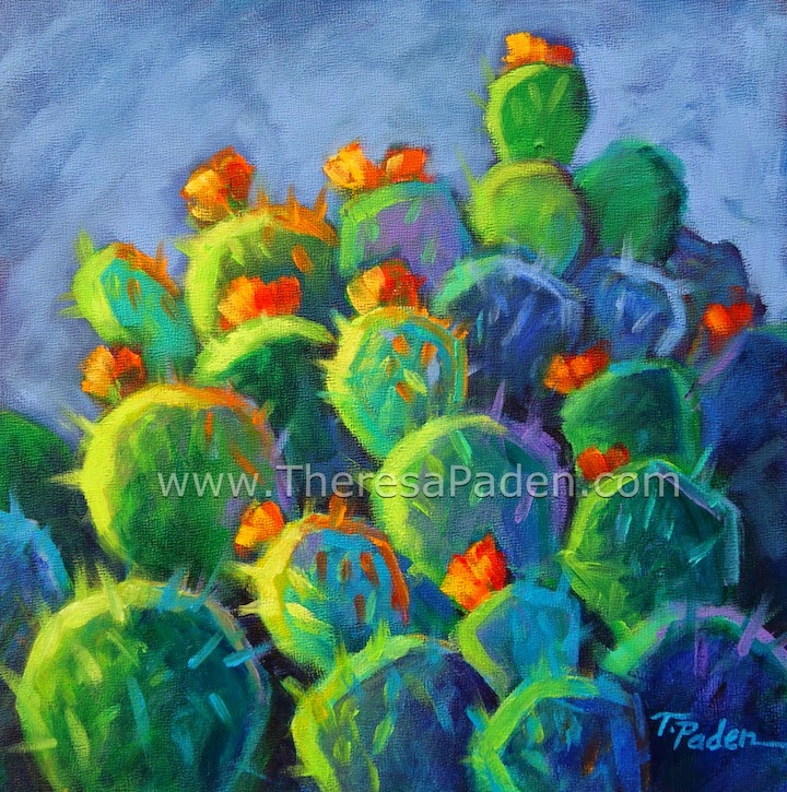 Colorful Southwestern Art Southwest Cactus Art in Bright Colors by