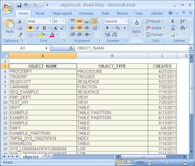 Export and Create Excel File from Oracle SQL Query Spool Output File