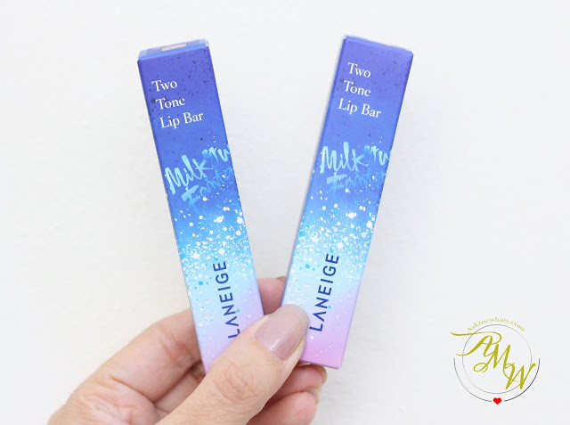 a photo of Laneige Two Tone Lip Bars from Milky Way Collection in Bloody Dress and Mystic Rose 