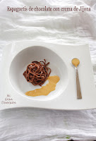 Espaguetis de chocolate con crema de Jijona