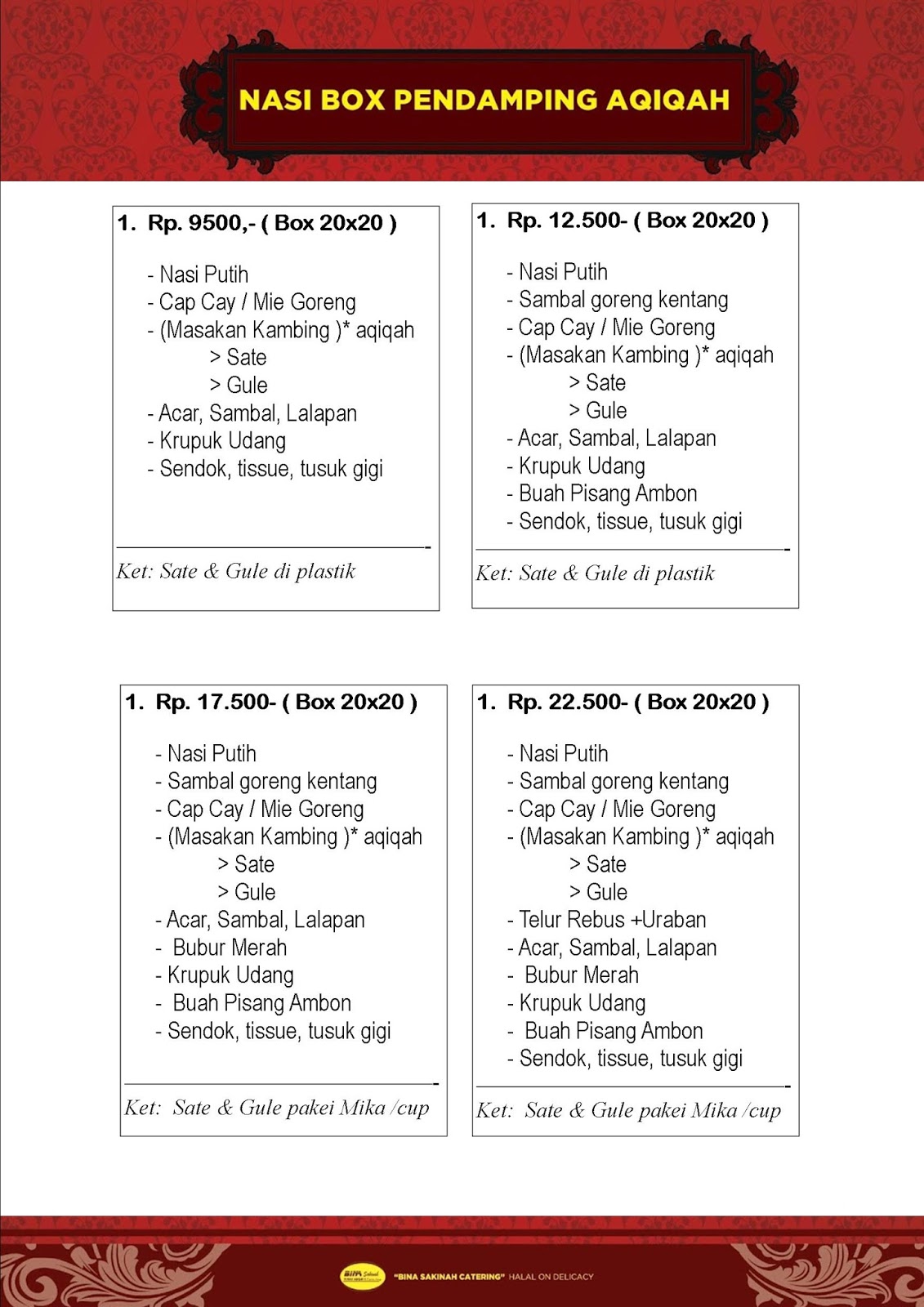 Paket Aqiqah Magelang 2020 L Jasa Catering Magelang 2021 Paket Harga Aqiqah Magelang 2020