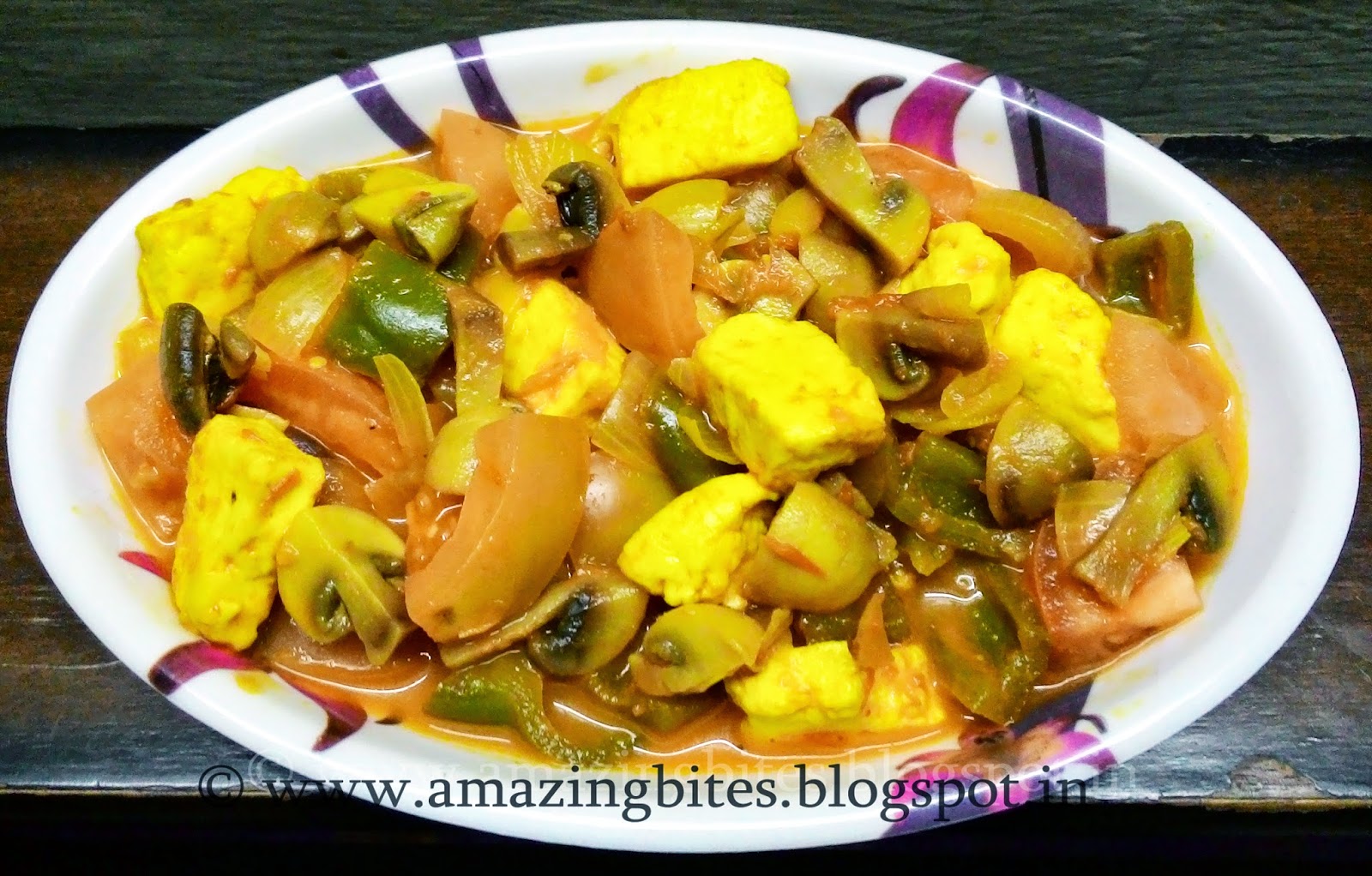 Amazingbites Paneer Mushroom Curry (low calorie)