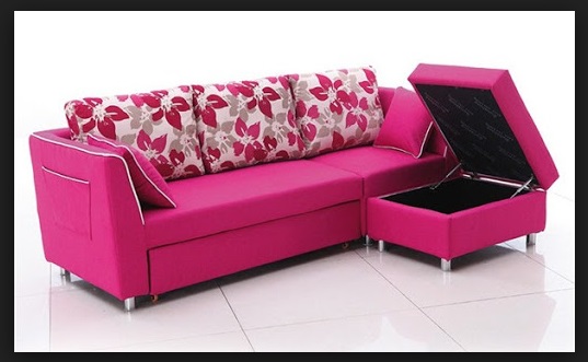 model sofa minimalis 1 baris + meja kotak warna ungu