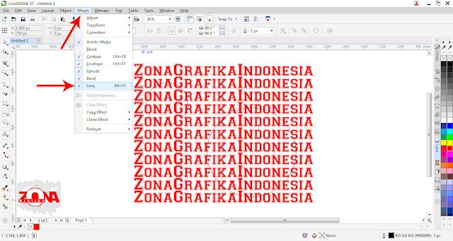 Cara Membuat Effects Fish Eye Pada Tulisan dengan Corel Draw X7 Cara Membuat Effects Fish Eye Pada Tulisan dengan Corel Draw X7